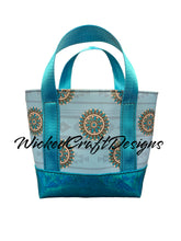 Load image into Gallery viewer, Turquoise Pin Petite Tote
