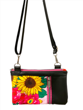Load image into Gallery viewer, Sunflower/Pink Floral Zippy Crossbody
