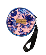 Load image into Gallery viewer, Pink Dice Blue Roses Mini Wristlet
