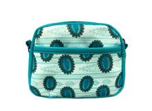 Load image into Gallery viewer, Turquoise Flower - Itty Bitty Bowler Bag

